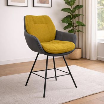 Anna Dining Armchair with Anthracite Black Powder Coated Legs - Colours Available