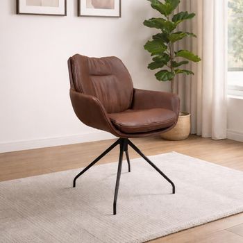 Anna Dining Black Swivel Base Armchair - Colours Available