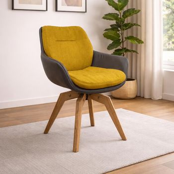 Anna Dining Armchair with Oak Swivel Legs - Colours Available