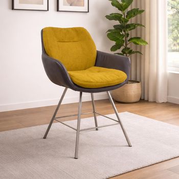 Anna Dining Armchair with Stainless Steel Legs - Colours Available