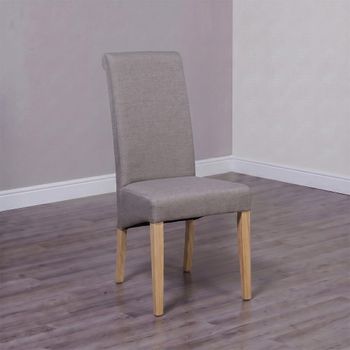 2 x Italia Beige Fabric Dining Chair