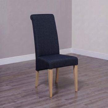 2 x Italia Charcoal Fabric Dining Chair