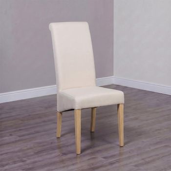 2 x Italia Ivory Fabric Dining Chair