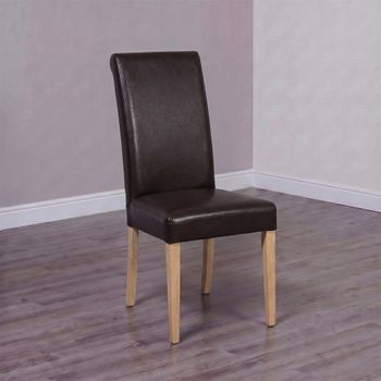 2 x Marianna Brown Bycast Leather Dining Chair