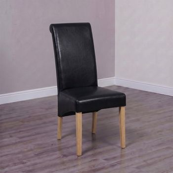 2 x Richmond Black Bonded Leather Dining Chair