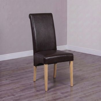 2 x Richmond Matt Coco Bonded Leather Dining Chair