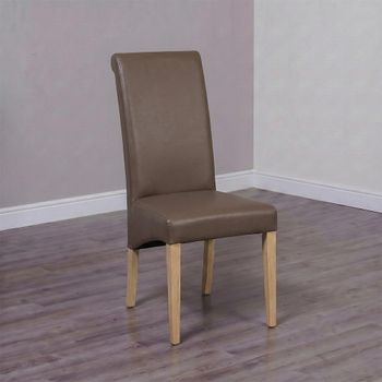 2 x Richmond Mushroom Bonded Leather Dining Chair