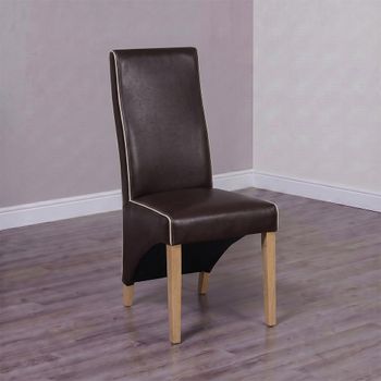 2 x Wave Bone Contrast Piping Suzuka Matt Coco Dining Chair