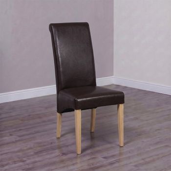 2 x Wave Matt Coco Bonded Leather Dining Chair