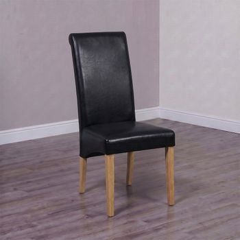 2 x Wave Matt Noir Bonded Leather Dining Chair