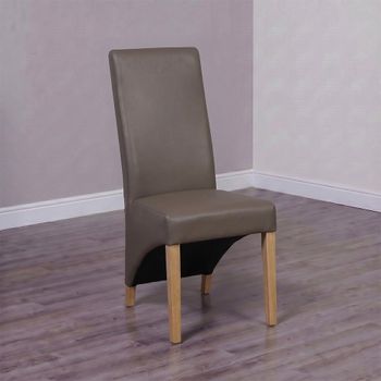 2 x Wave Mushroom Bonded Leather Dining Chair