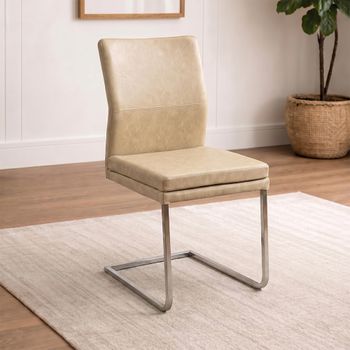 Katy Cantilever Dining Chair with Stainless Steel Legs - Colours Available