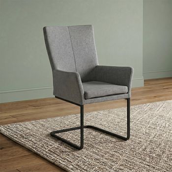 Mario Cantilever Dining Armchair with Anthracite Black Powder Coated Legs - Colours Available