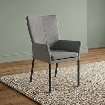 Mario Dining Armchair with Anthracite Black Powder Coated Legs - Colours Available
