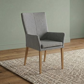 Mario Dining Armchair with Oak Legs - Colours Available