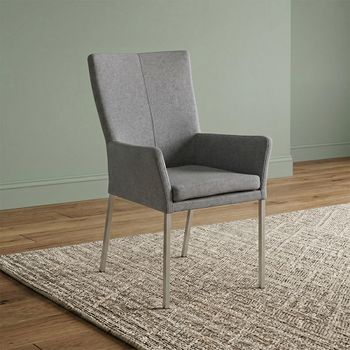 Mario Dining Armchair with Stainless Steel Legs - Colours Available