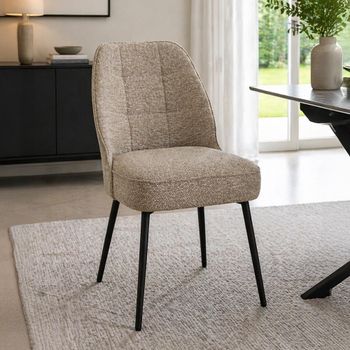 2 x Banbury Mocha Chenille Fabric Dining Chairs