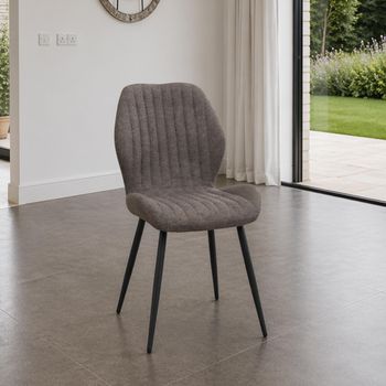 2 x Bardo Charcoal Fabric Dining Chairs
