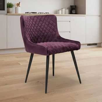 2 x Malmo Purple Fabric Dining Chair