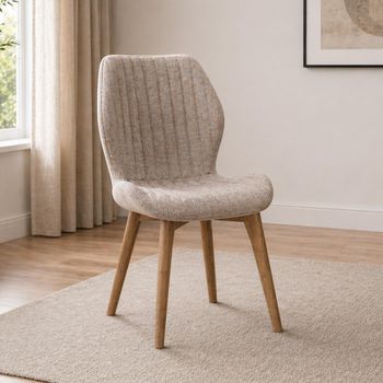 2 x Dawson Mocha Fabric Dining Chairs