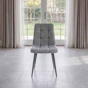 4 x Newport Grey Fabric Dining Chairs