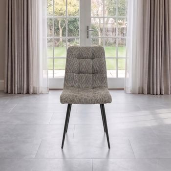 4 x Newport Mocha Fabric Dining Chairs