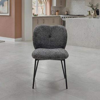 2 x Opal Grey Fabric Dining Chairs