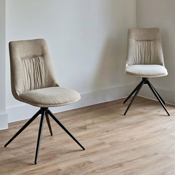 2 x Boden Natural Fabric Dining Chair