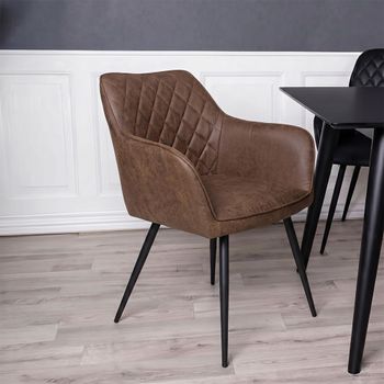 2 x Charlie Brown Faux Leather Dining Chair