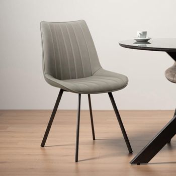 2 x Miro Grey Faux Leather Dining Chair