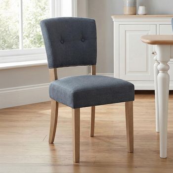 2 x Alice Slate Fabric Dining Chair with Pale Legs