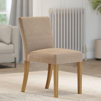 2 x Baylor Sand Fabric Low Back Dining Chair
