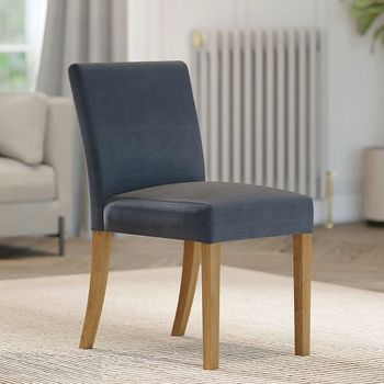 2 x Baylor Slate Fabric Low Back Dining Chair