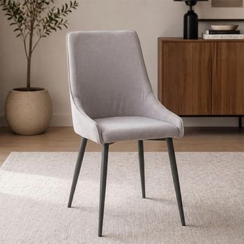 2 x Rimini Grey Fabric Dining Chair