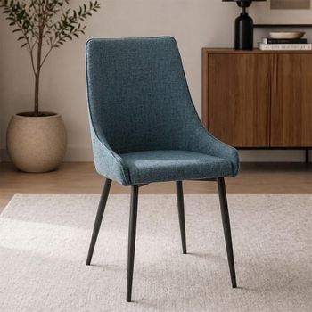 2 x Rimini Teal Fabric Dining Chair