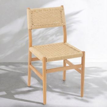 2 x Lap Natural Rope and Beech Wood Dining Chair