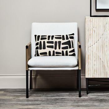Gilden Dining White Fabric Armchair