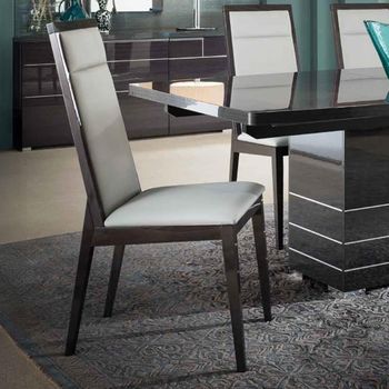 2 x Versilia Italian Black Faux Leather Dining Chair