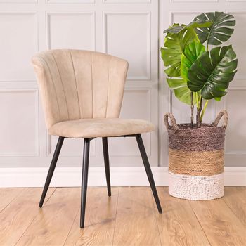 2 x Amalfi Dining Chairs Oyster Natural Fabric
