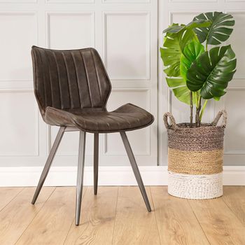 2 x Norwich Dining Chairs Chestnut Vintage Leather