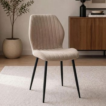 Clearance - 2 x Conway Stone Fabric Dining Chairs - FSS17537