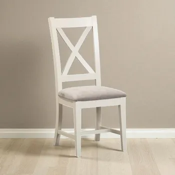 2 x Windsor White Painted Cross Back Dining Chair