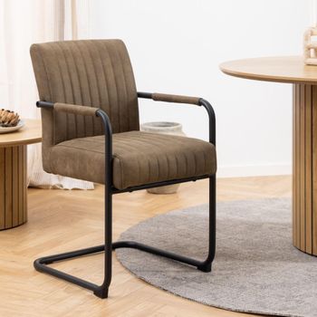 2 x Adele Light Brown Fabric Dining Chair