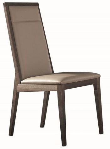 2 x Matera Italian Leather Solid Back Dining Chair