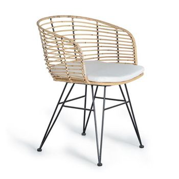 2 x Angie Rattan and Metal Dining Chair
