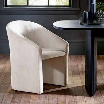 2 x Anthea Tub Cream Fabric Dining Chair