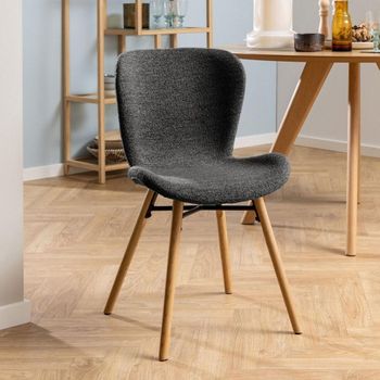 2 x Batilda Anthracite Boucle Fabric Dining Chair
