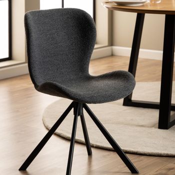 2 x Batilda Grey Fabric Swivel Dining Chair