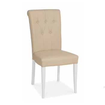 2 x Hampstead Dining Chairs Ivory Bonded Leather