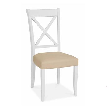 2 x Hampstead Dining Chairs X Back Ivory Bonded Leather